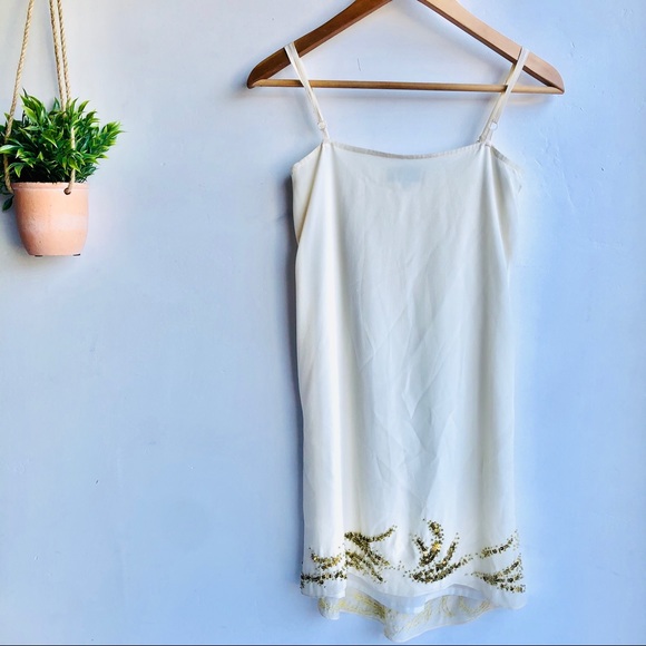 ANTHROPOLOGIE KACHEL 100% Silk Slip Beaded Dress - Picture 4 of 5